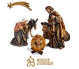 Crèche en bois décoré