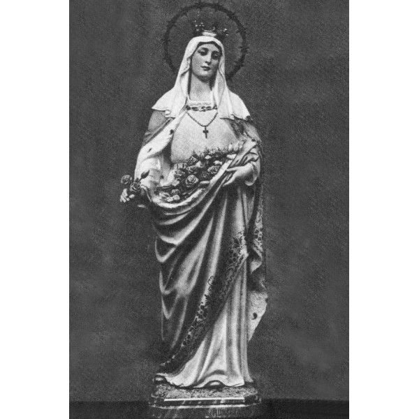 Statue Sainte Isabelle Polychrome Antique