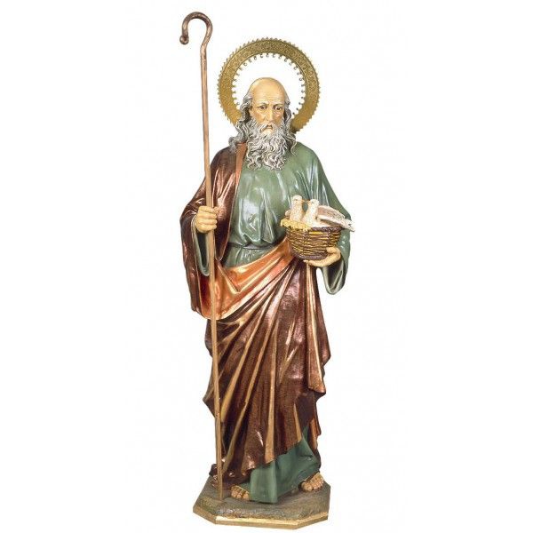Statue Saint Joachim Polychrome Antique