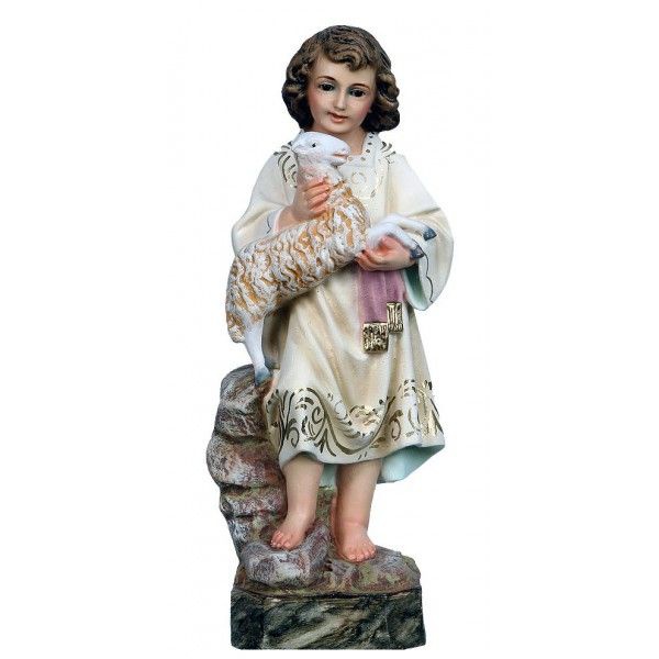 Statue Jésus Enfant Polychrome Antique