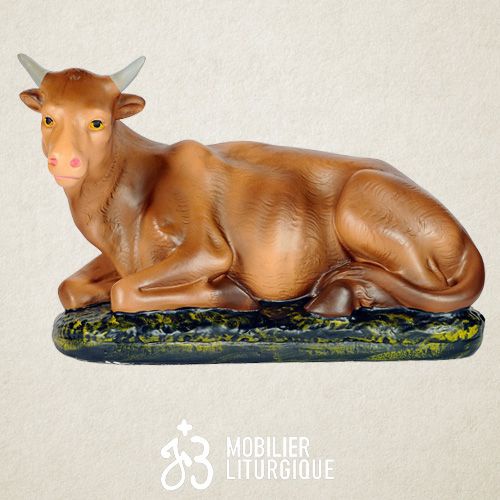 Animal de la cr�che : Boeuf, en pl�tre color�