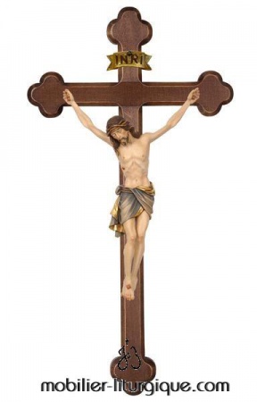 Statue-Christ-croix-bois-decore-ML020021