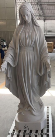 STATUE DE LA VIERGE MARIE EN MARBRE ATELIER JS BRUNET  3714 1