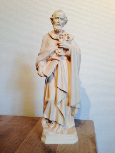statue de st pierre  entier bois naturel 3STP