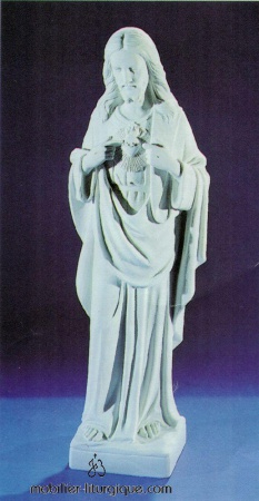 Statue Sacré Coeur de Jésus Blanc STEX0178-004