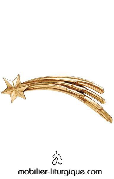 accessoire pour cr�che : l'�toile de Bethl�em en bois color�