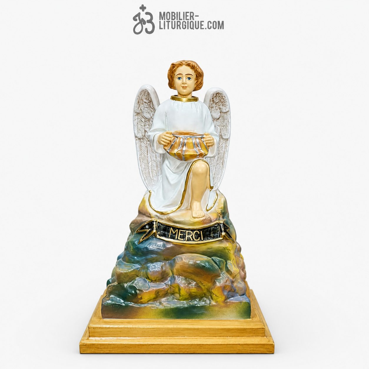 Ange qu&ecirc;teur polychrome
