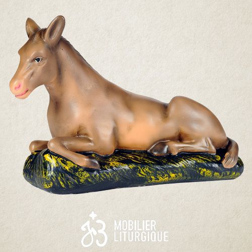 Animal de la cr�che : Ane, en pl�tre color�