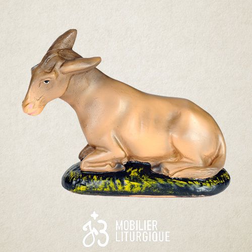 Animal de la cr�che : Ane, en pl�tre color�