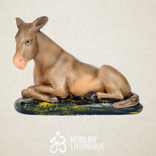 Animal de la cr�che : Ane, en pl�tre color�