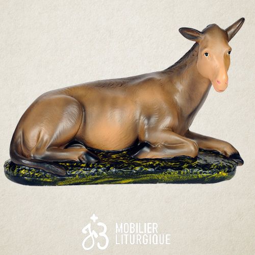 Animal de la cr�che : Ane, en pl�tre color�