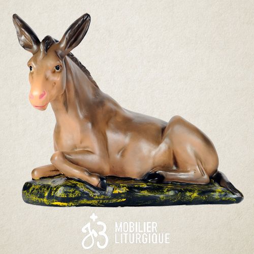 Animal de la cr�che : Ane, en pl�tre color�