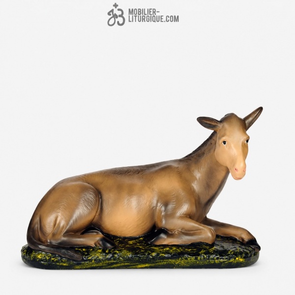 Animal de la cr�che : Ane, en pl�tre color�