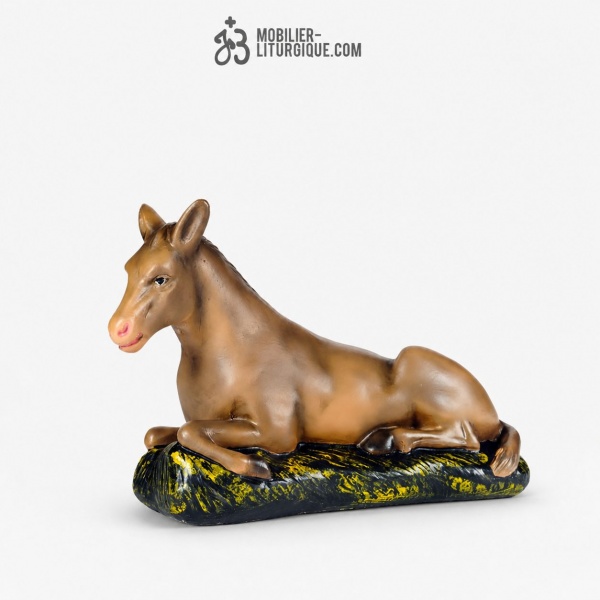 Animal de la cr�che : Ane, en pl�tre color�