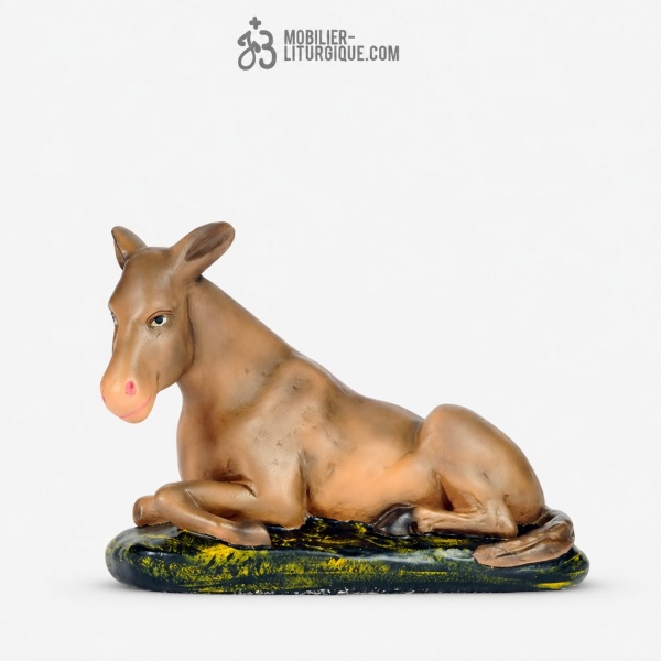 Animal de la cr�che : Ane, en pl�tre color�