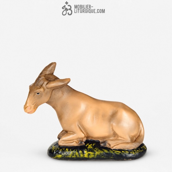 Animal de la cr�che : Ane, en pl�tre color�