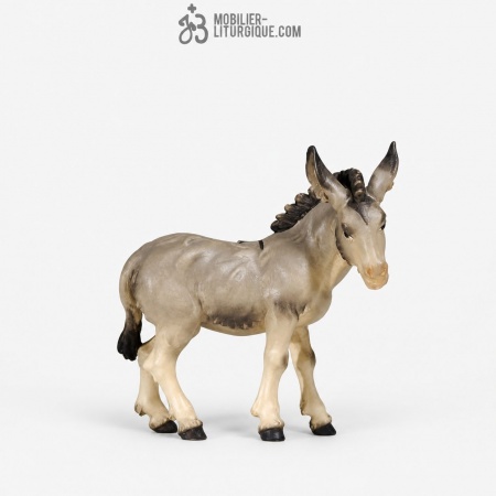 Animal de la cr&egrave;che : &acirc;ne gris en bois color&eacute;