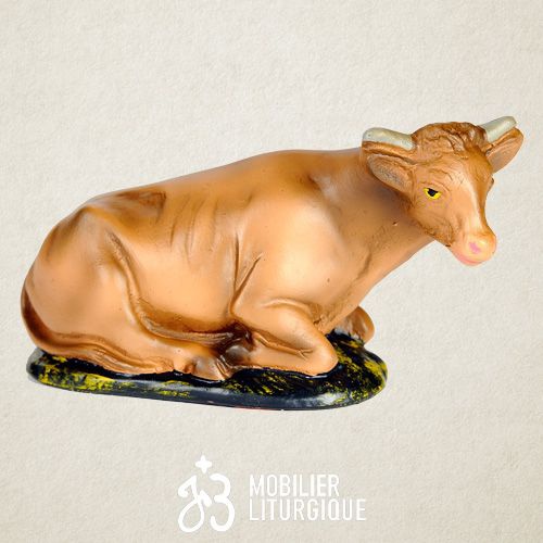 Animal de la cr�che : Boeuf, en pl�tre color�