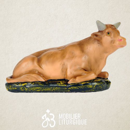 Animal de la cr�che : Boeuf, en pl�tre color�