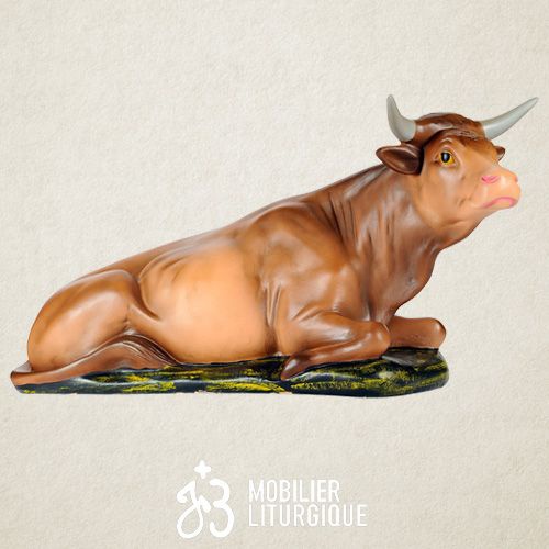 Animal de la cr�che : Boeuf, en pl�tre color�