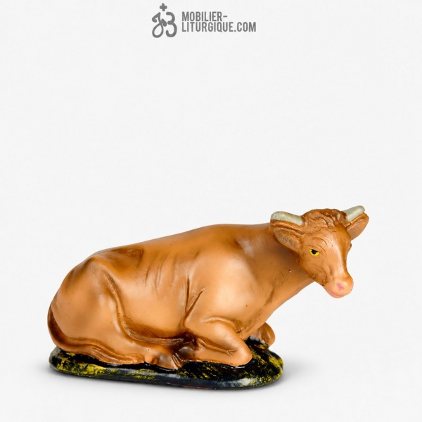 Animal de la cr�che : Boeuf, en pl�tre color�
