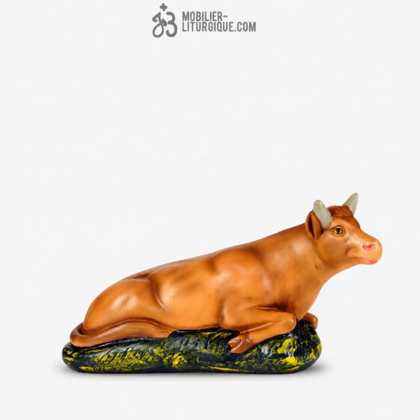 Animal de la cr�che : Boeuf, en pl�tre color�