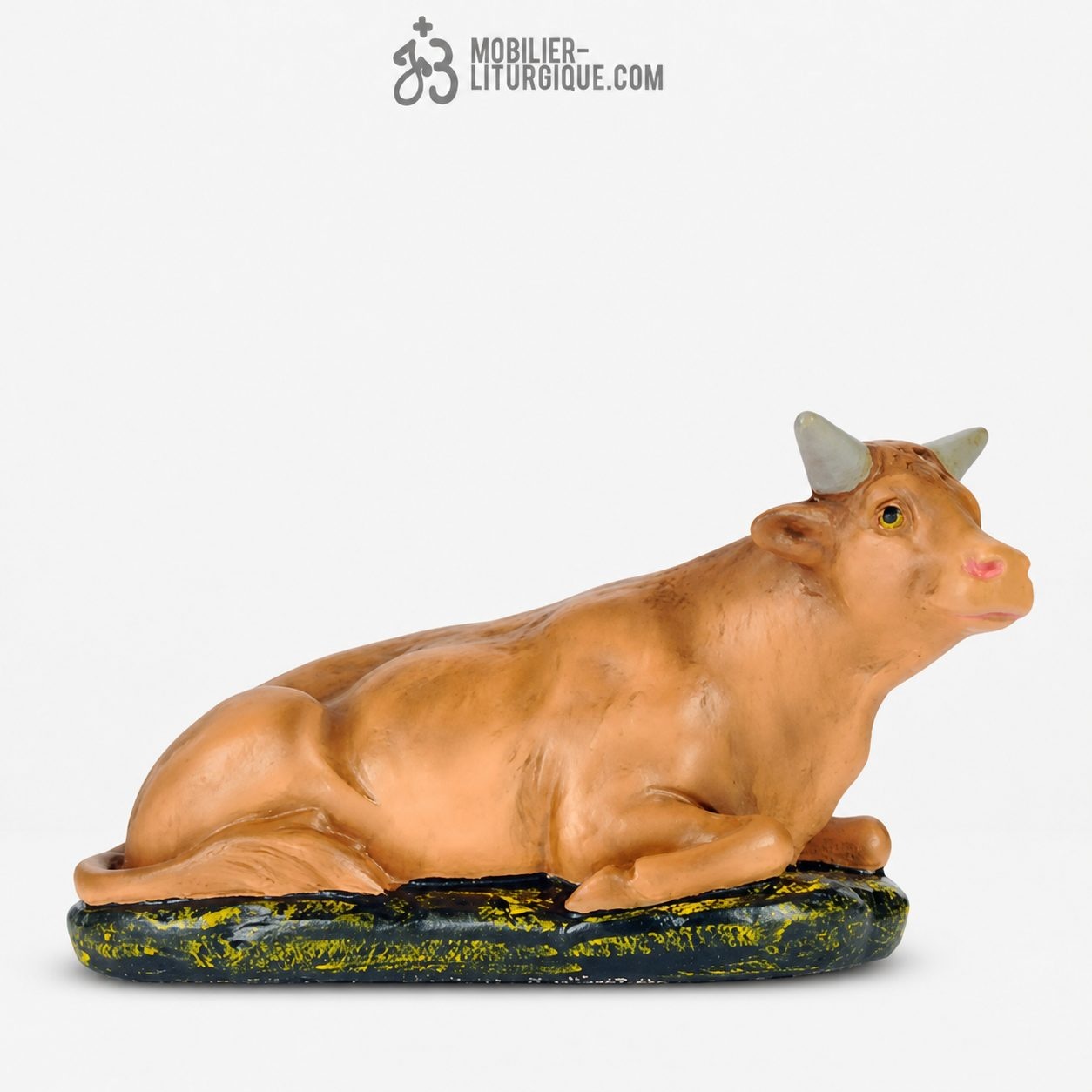 Animal de la cr&egrave;che : Boeuf, en pl&acirc;tre color&eacute;