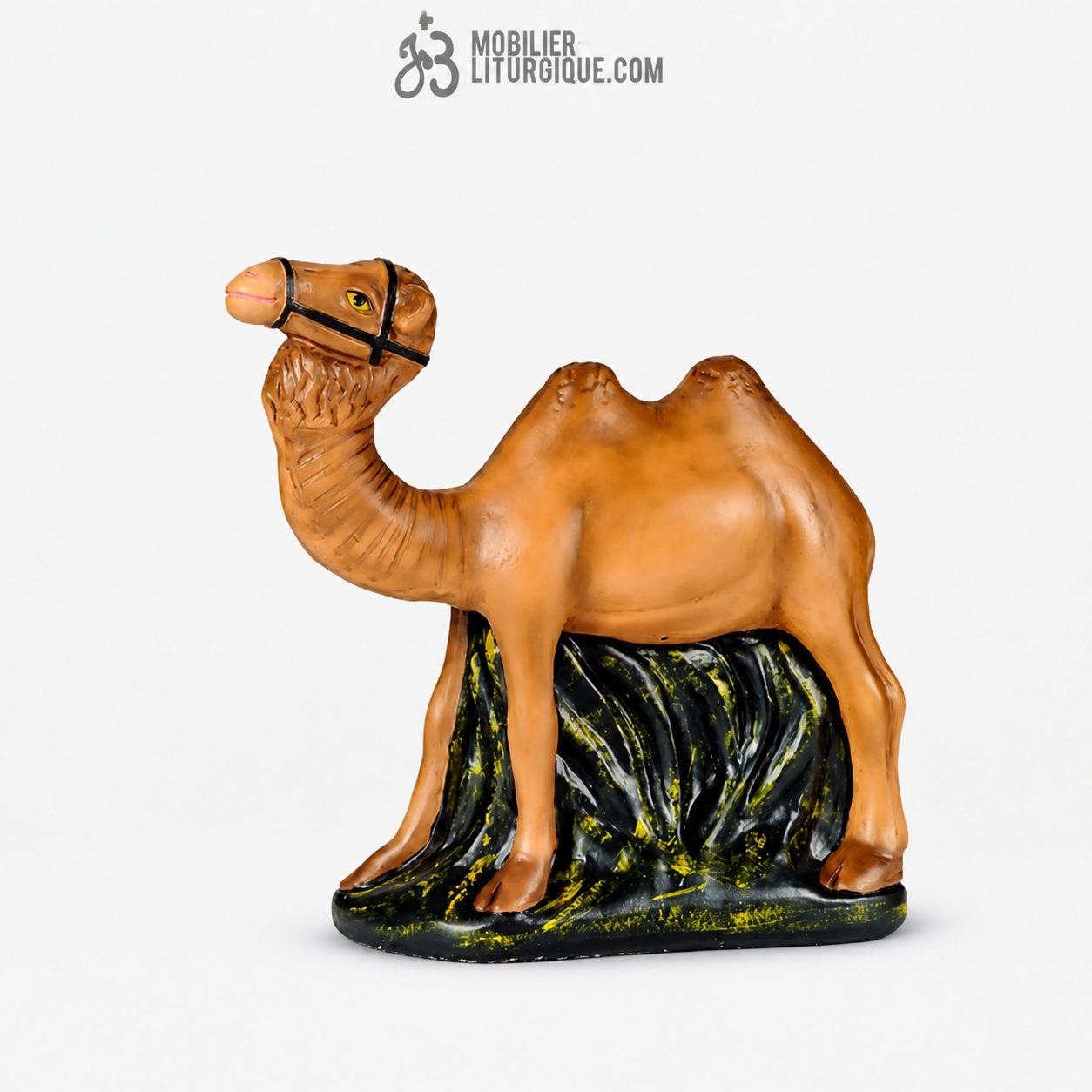 Animal de la cr&egrave;che : Chameau, en pl&acirc;tre color&eacute;
