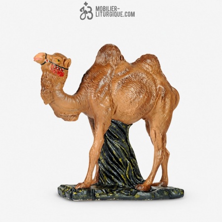 Animal de la cr&egrave;che : Chameau, en pl&acirc;tre color&eacute;