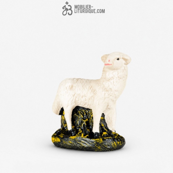 Animal de la cr�che : Mouton, en pl�tre color�