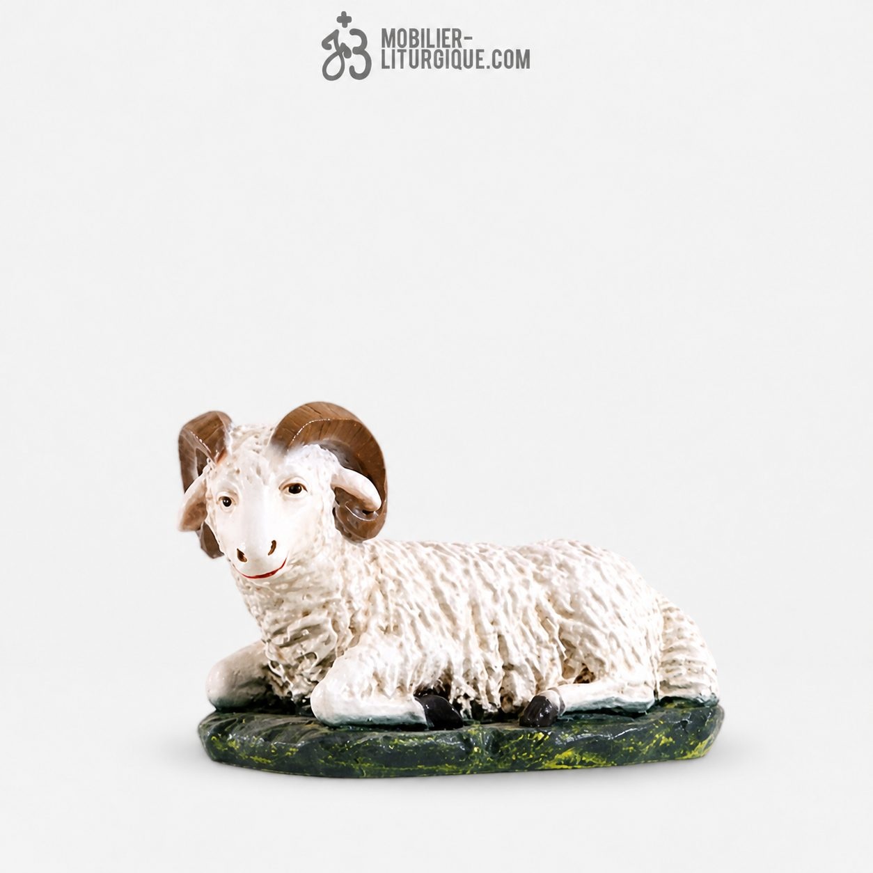 Animal pour cr&egrave;che de 85 cm : B&eacute;lier couch&eacute;