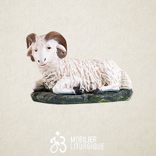 Animal pour cr�che de 85 cm : B�lier couch� x 2