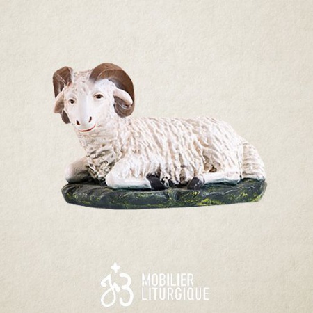 Animal pour crèche de 85 cm : Bélier couché x 2