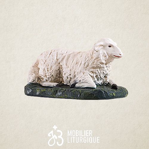 Animal pour cr�che de 85 cm : Mouton couch� x 2