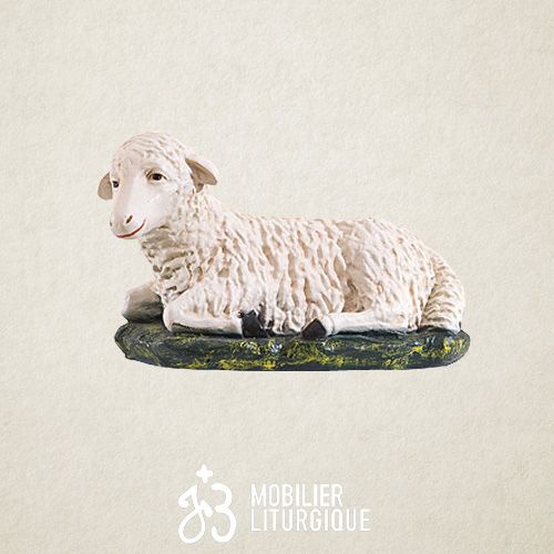 Animal pour cr�che de 85 cm : Mouton couch� x 2