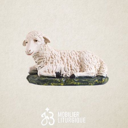 Animal pour crèche de 85 cm : Mouton couché x 2