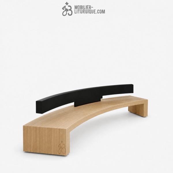 Banc cintr� en ch�ne massif