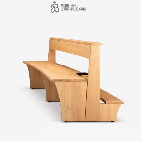 Banc d\'&eacute;glise en bois massif