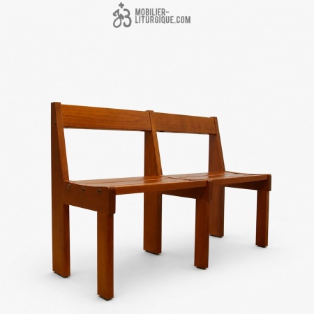 Banc d\'&eacute;glise en fr&ecirc;ne massif