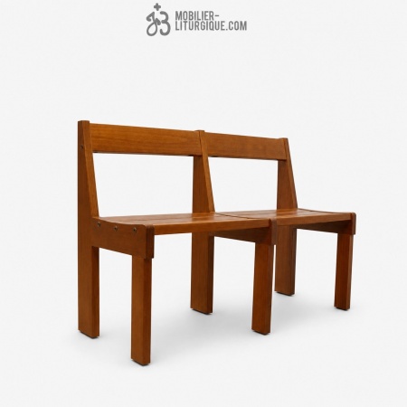 Banc d\'�glise en h�tre massif