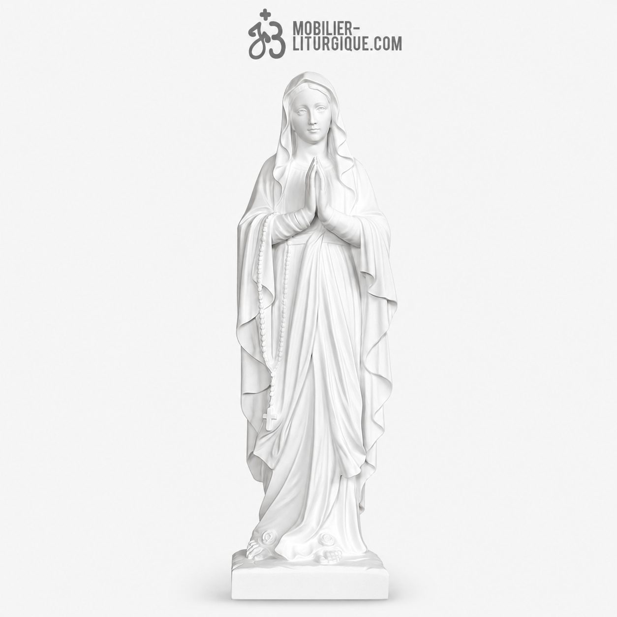 Bas-relief Notre-Dame de Lourdes en marbre blanc
