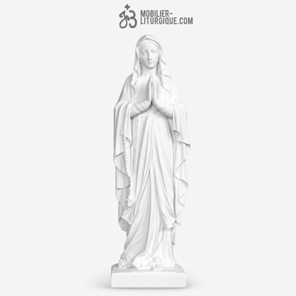 Bas-relief Notre-Dame de Lourdes en marbre blanc
