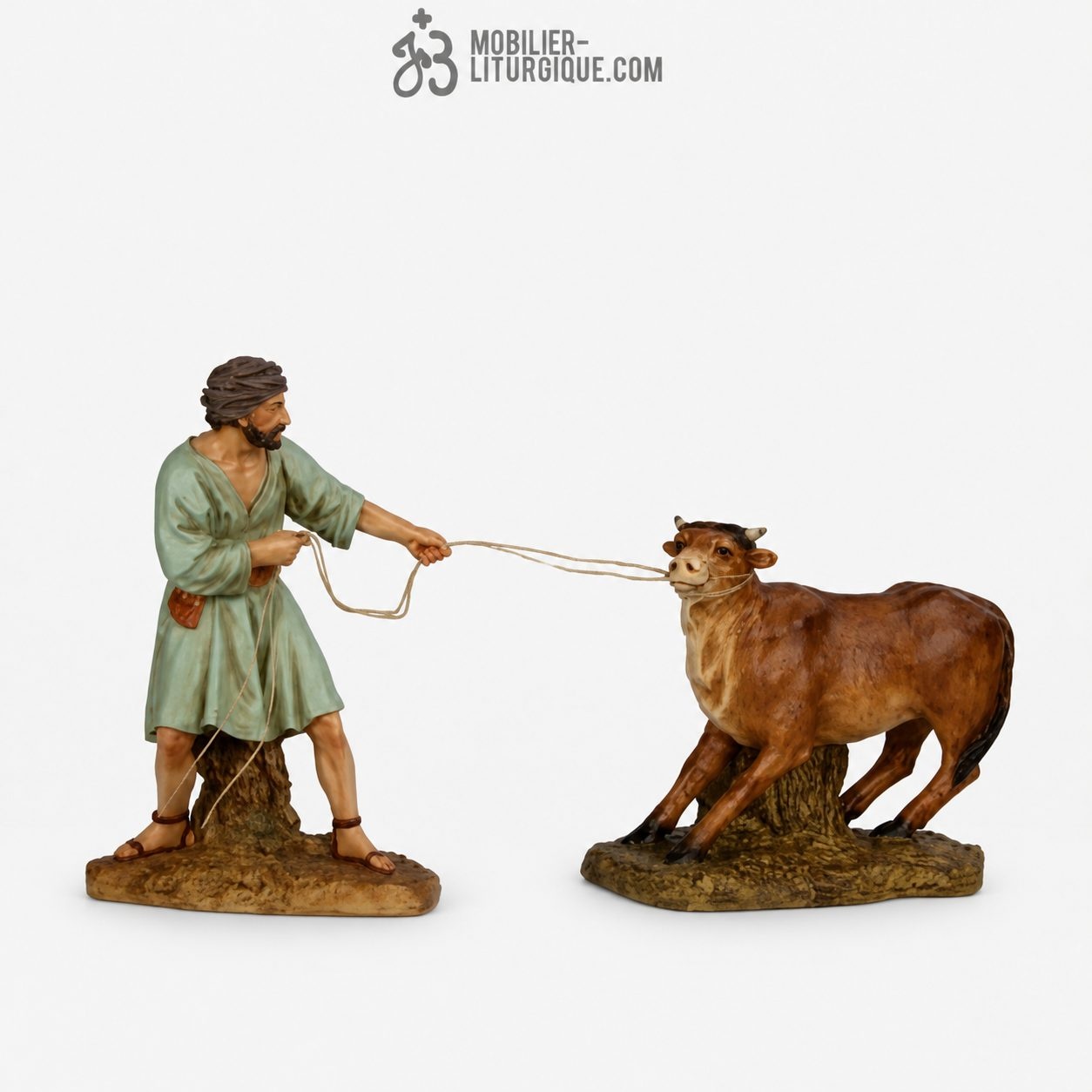 Berger et son boeuf Antique