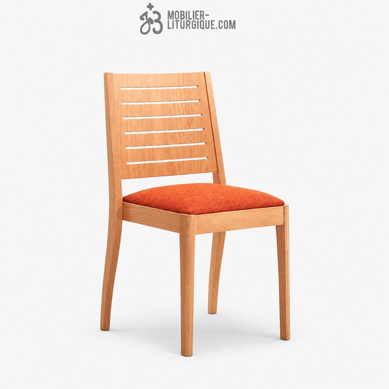 Chaise empilable assise garni et dossier bois