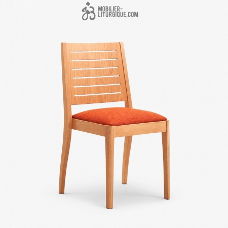 Chaise empilable assise garni et dossier bois