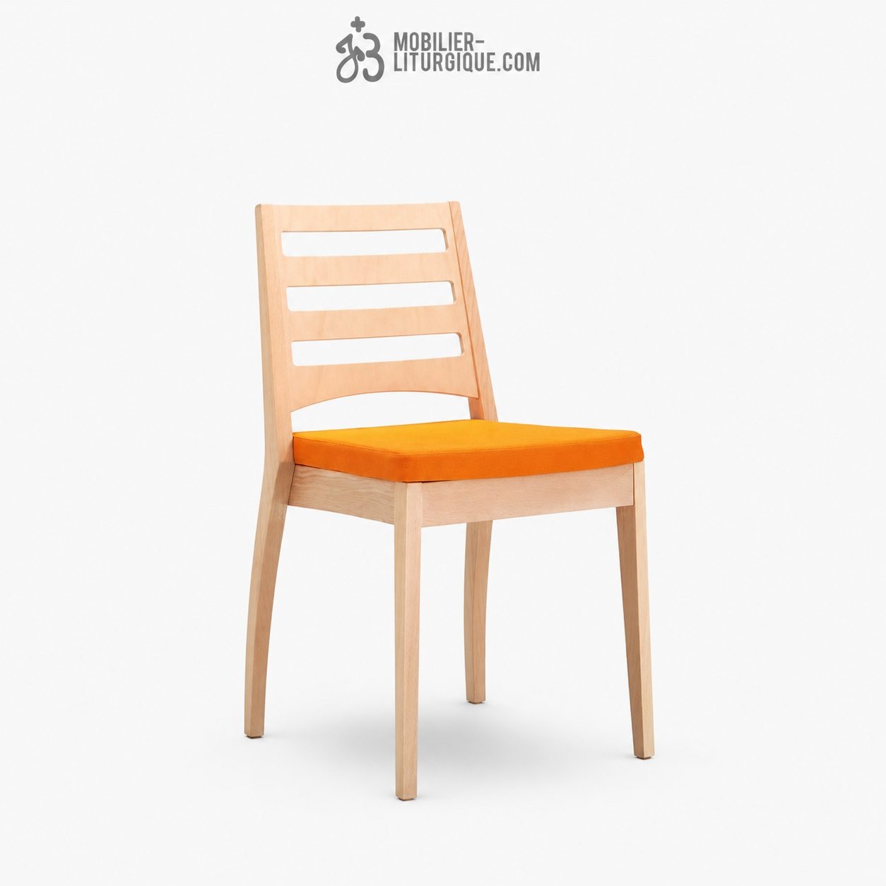 Chaise empilable assise garni et dossier bois