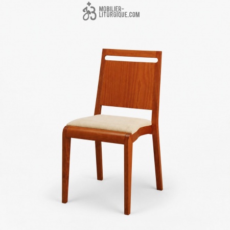 Chaise empilable assise garni et dossier bois