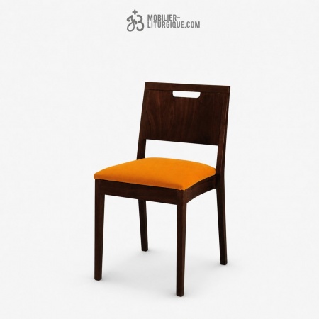 Chaise empilable assise garni et dossier bois