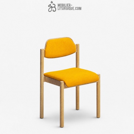 Chaise empilable assise garni et dossier bois