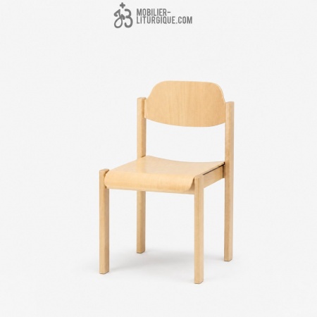 Chaise empilable assise garni et dossier bois
